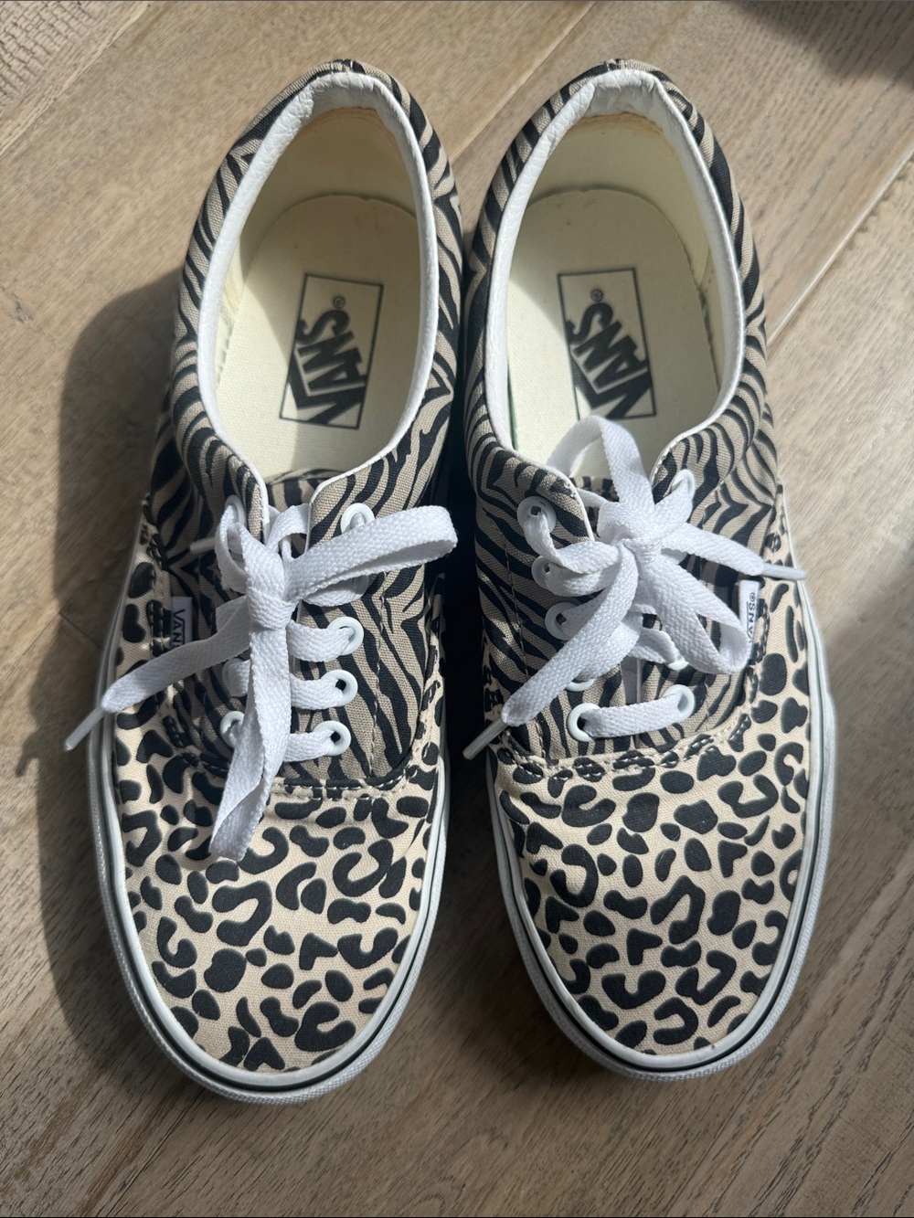 Vans Animal Print Canvas Sneakers - Black & Cream
